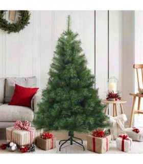 vidaXL Artificial Hinged Christmas Tree Green 150 cm PVC, steel