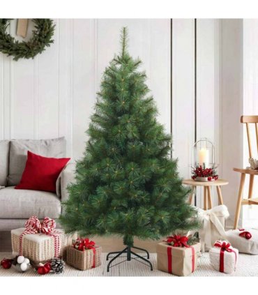 vidaXL Artificial Hinged Christmas Tree Green 150 cm PVC, steel