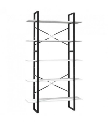 vidaXL 5-Tier Book Cabinet White 100x30x175 cm Pinewood