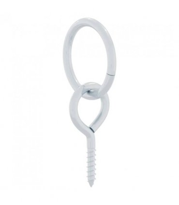 vidaXL Horse Tie Rings with Eye Screws 3 pcs Silver Steel