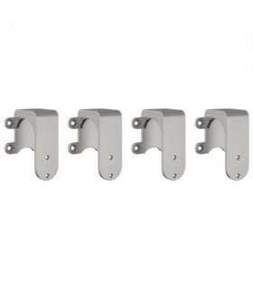 vidaXL Barn Door Bypass Brackets 4 pcs for Round Rails Stainless Steel