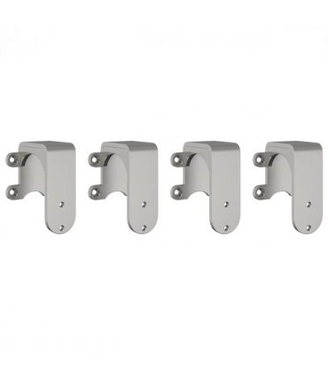 vidaXL Barn Door Bypass Brackets 4 pcs for Round Rails Stainless Steel