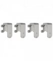 vidaXL Barn Door Bypass Brackets 4 pcs for Round Rails Stainless Steel