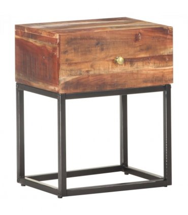 vidaXL Bedside Table 40x30x50 cm Rough Acacia Wood