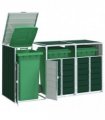 vidaXL Wheelie Bin Storage for Triple Bins Green 216x81x115 cm Steel