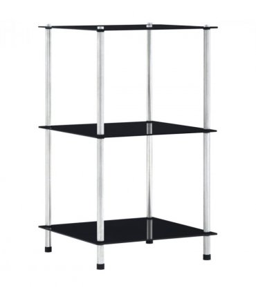 vidaXL Shelf | Black | Tempered glass | Compact | Shelf | Square | Contemporary