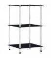 vidaXL Shelf | Black | Tempered glass | Compact | Shelf | Square | Contemporary