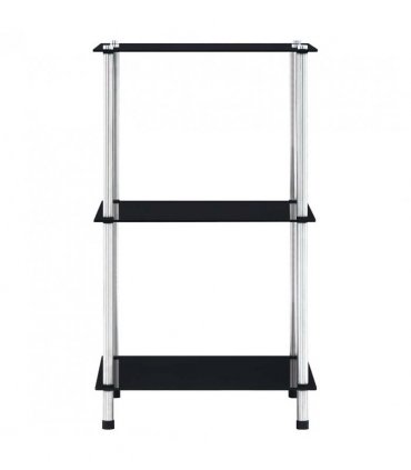 vidaXL Shelf | Black | Tempered glass | Compact | Shelf | Square | Contemporary