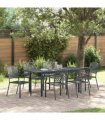 vidaXL Garden Dining Set 7 pcs Anthracite Powder-coated Steel