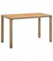 vidaXL Garden Table Beige 123x60x74 cm Poly Rattan&Solid Wood Acacia