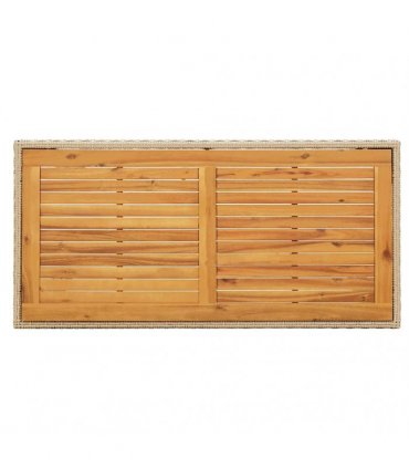 vidaXL Garden Table Beige 123x60x74 cm Poly Rattan&Solid Wood Acacia