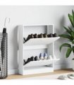 vidaXL Shoe Cabinet White 59x17x81 cm Engineered Wood