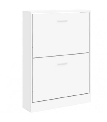vidaXL Shoe Cabinet White 59x17x81 cm Engineered Wood