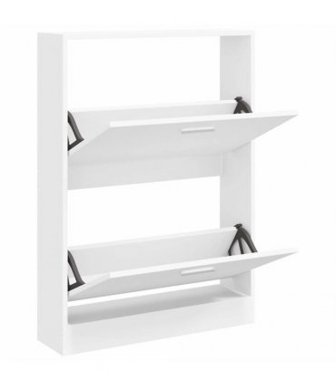 vidaXL Shoe Cabinet White 59x17x81 cm Engineered Wood
