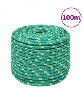 vidaXL Boat Rope Green 12 mm 100 m Polypropylene