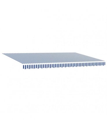vidaXL Retractable Awning Manual Blue and White 500 x 300 cm