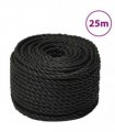 vidaXL Work Rope Black 12 mm 25 m Polypropylene