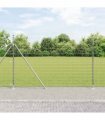 vidaXL Welded Wire Fence with Concrete Base 25 x 1.6 m Silver Mesh