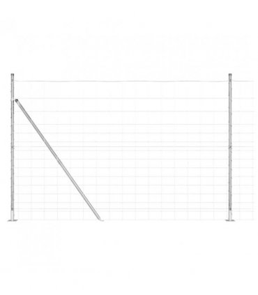 vidaXL Welded Wire Fence with Concrete Base 25 x 1.6 m Silver Mesh