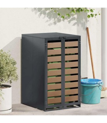 vidaXL Wheelie Bin Storage with Gas Lift-up Lid for 240L Bin Steel
