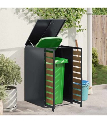 vidaXL Wheelie Bin Storage with Gas Lift-up Lid for 240L Bin Steel