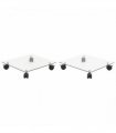 vidaXL Plant Rollers 2 pcs Tempered Glass 35x35 cm Square