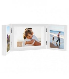 vidaXL Trifold Photo Frame Collage White 28x18 cm+2x
