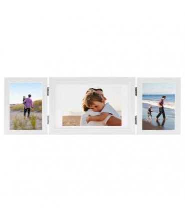 vidaXL Trifold Photo Frame Collage White 28x18 cm+2x