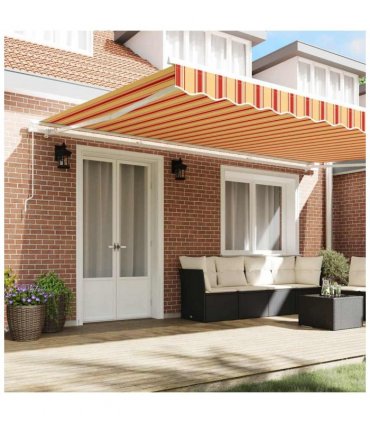 vidaXL Awning Yellow and Orange 500 x 300 x 165 cm Polyester and Metal