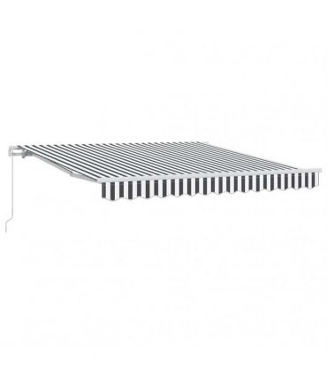 vidaXL Manual Retractable Awning Anthracite&White 300x250 cm
