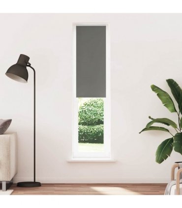 vidaXL Roller Blind Blackout Grey 60x230 cm Fabric Width 55.7 cm Polyester