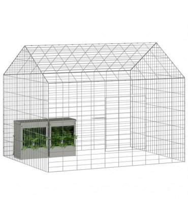 vidaXL Rabbit Cage Silver 100 x 78 x 78 cm Galvanised Steel