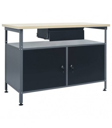vidaXL Workbench Black 120x60x85 cm Steel