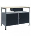 vidaXL Workbench Black 120x60x85 cm Steel