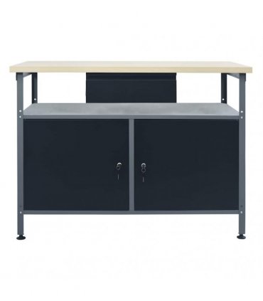 vidaXL Workbench Black 120x60x85 cm Steel