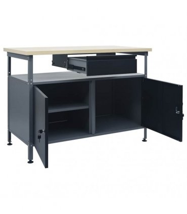 vidaXL Workbench Black 120x60x85 cm Steel