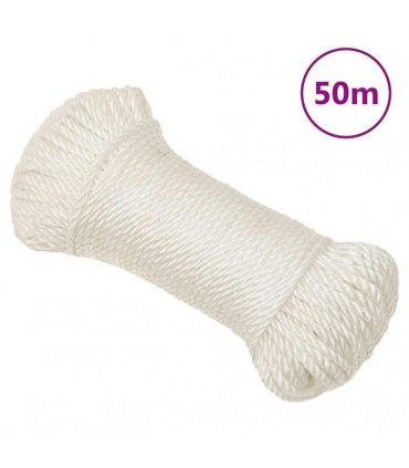 vidaXL Work Rope White 8 mm 50 m Polypropylene