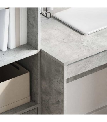 vidaXL Desk with Drawer with Shelf with Storage 2 pcs Concrete Grey