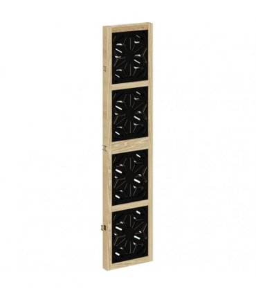 vidaXL Room Divider 4 Panels Brown and Black Solid Wood Paulownia