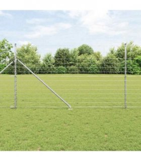 vidaXL Welded Wire Fence with Spikes 50 x 1.4 m Galvanised Steel Mesh