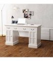 vidaXL Double Pedestal Desk White 140x48x80 cm