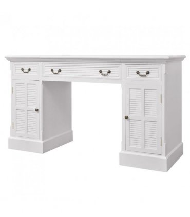 vidaXL Double Pedestal Desk White 140x48x80 cm