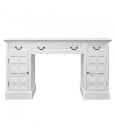 vidaXL Double Pedestal Desk White 140x48x80 cm
