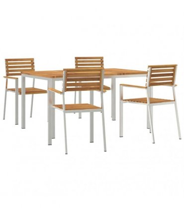 vidaXL Garden Dining Set 5 pcs Brown Solid Acacia Wood
