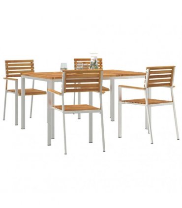 vidaXL Garden Dining Set 5 pcs Brown Solid Acacia Wood