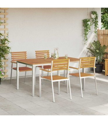 vidaXL Garden Dining Set 5 pcs Brown Solid Acacia Wood
