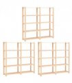 vidaXL 5-Tier Storage Racks 3 pcs 170x38x170 cm Solid Pinewood 500 kg