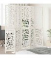 vidaXL Room Divider 5 Panels White Solid Wood Paulownia