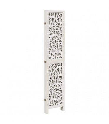 vidaXL Room Divider 5 Panels White Solid Wood Paulownia