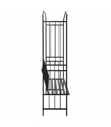 vidaXL Garden Arch with Bench Black 128x50x207 cm Iron